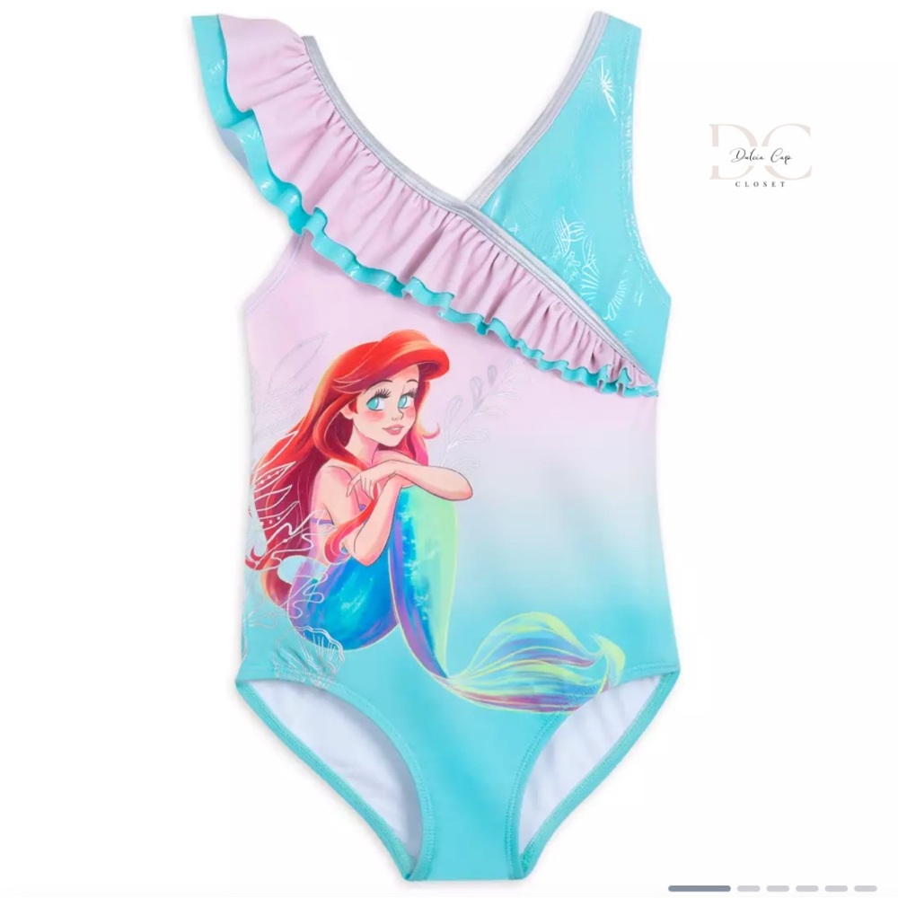 DISNEY Ariel Swimsuit for Girls - The Little Mermaid Size 5-6